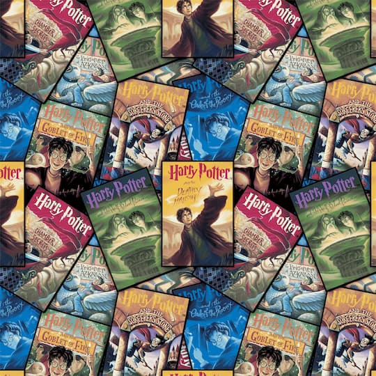 Harry Potter&#x2122; Book Cover Stack Cotton Fabric